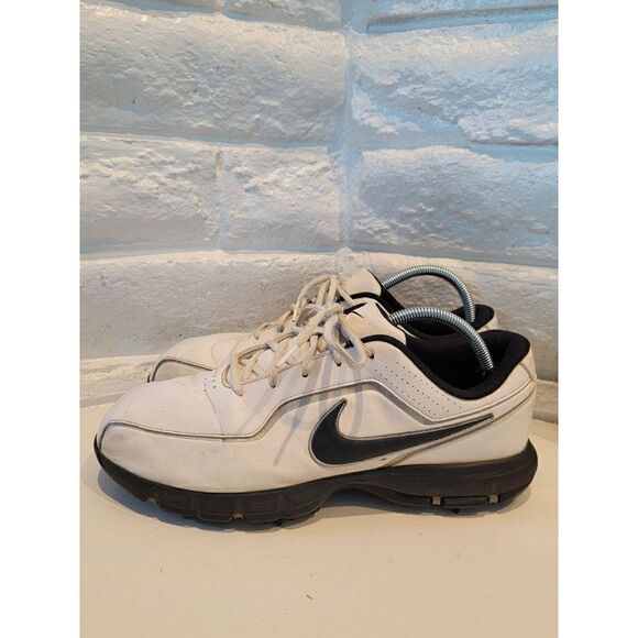 Nike Shoes Mens 11.5 W Senior 12 Golf Shoes 424901-101 Black White Leather - Picture 2 of 8